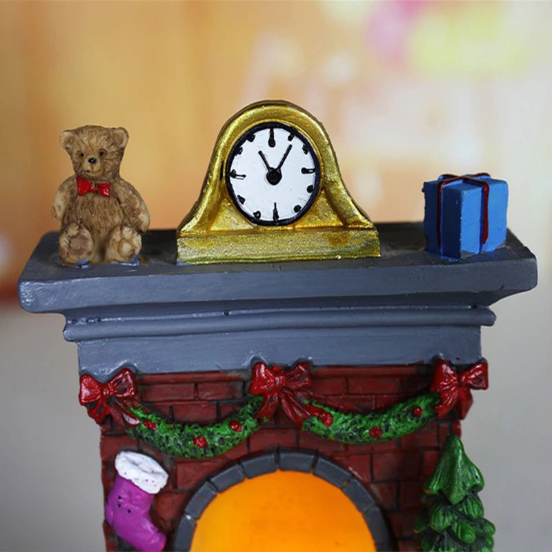 Weihnachten leuchtende Ornamente Weihnachtsmann Schneemann Kamin Harz LED Nachtlicht Weihnachtsdekoration Urlaub Kinder Spielzeug Geschenk
