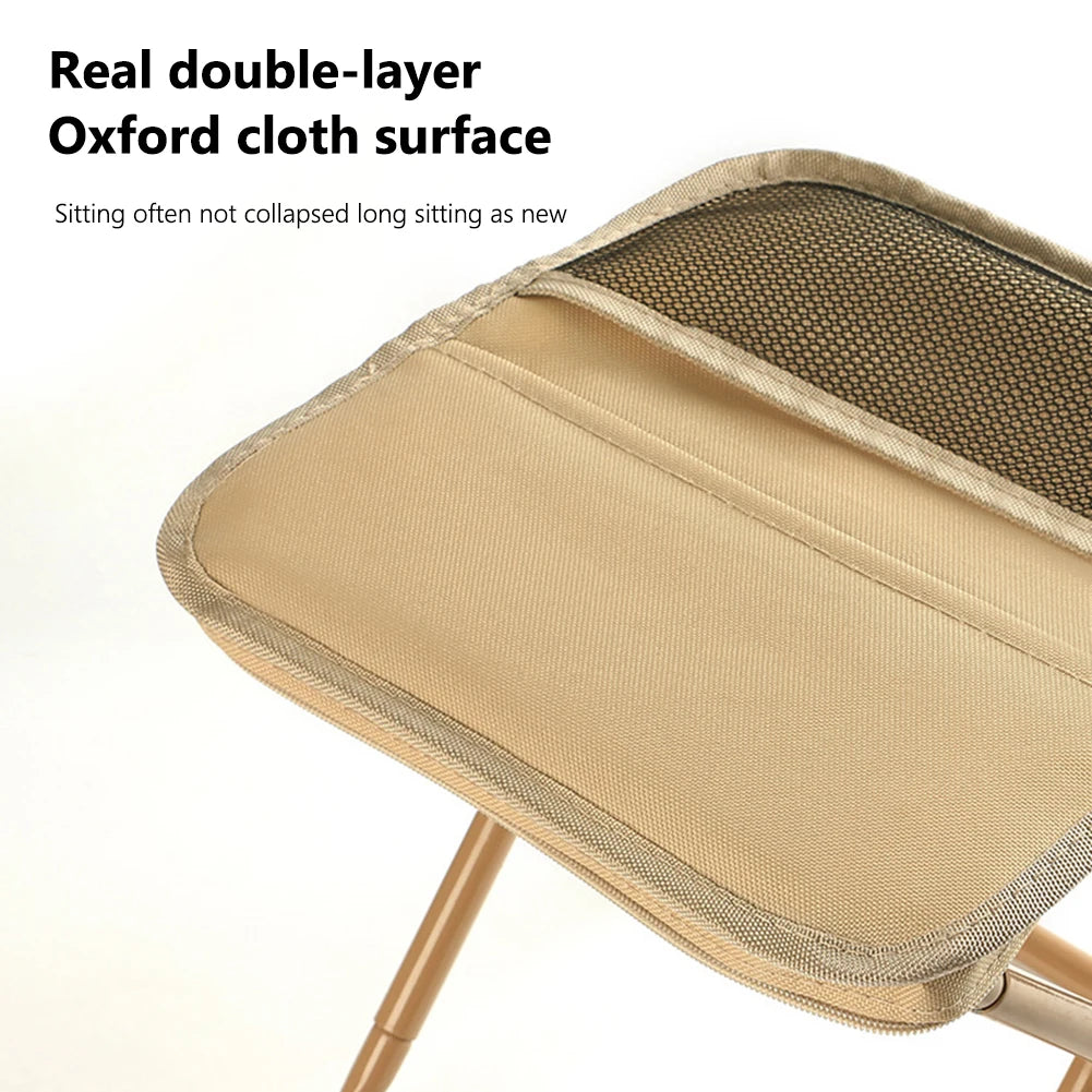 Outdoor-Klappstuhl mit Reißverschlusstasche und Netztasche, integrierter Aufbewahrungsstuhl, verschleißfest, für Picknick, Gartenarbeit, Grillen, Wandern