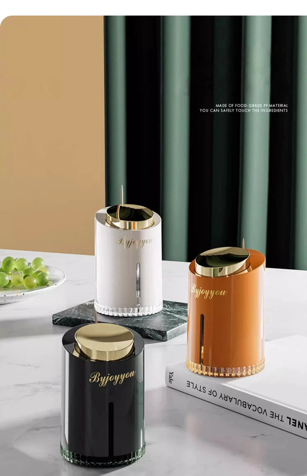 GIANXI Zahnstocherspender, umweltfreundliches Material, Presstyp, Zahnstocherhalter, Zuhause, geteiltes Design zur Aufbewahrung, Zahnstocherbox