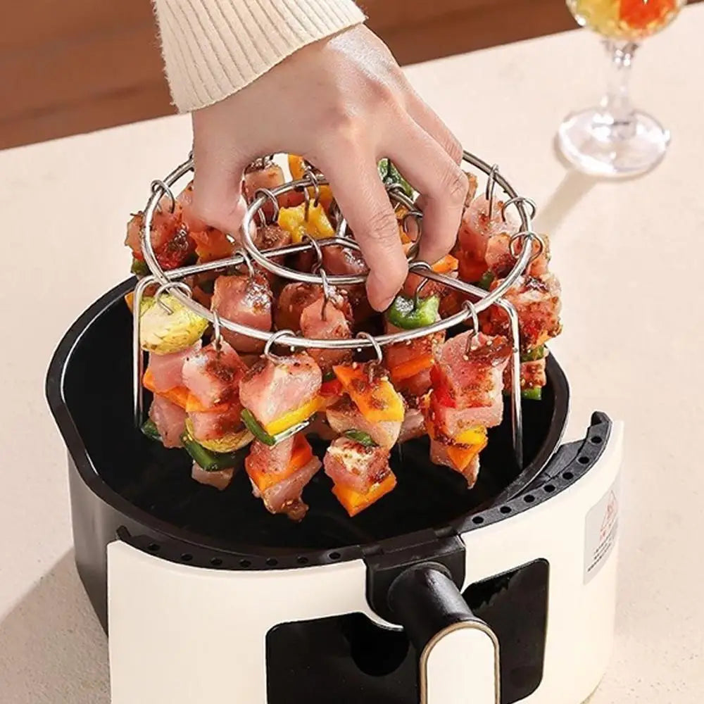Edelstahl-Spießhalter für Air Fryer & BBQ – Vertikales Kebab-Rack, 13 oder 25 Spieße