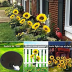Solar Sonnenblumen-Gartenleuchte – LED, Wasserdicht, Auto Ein/Aus