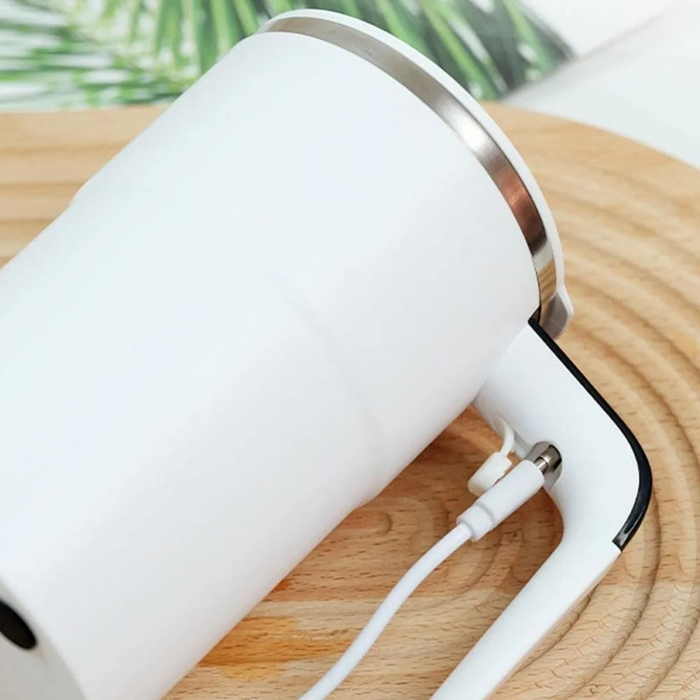 380ML Mini Elektrische Kaffeetasse Rotierenden Mixer Mit Abdeckung Automatische Mischbecher Wärmer LED Temperatur Display