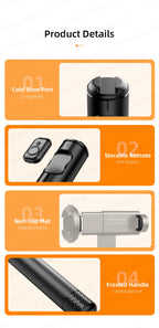 TOKQI C10 Selfie Stick Stativ – 1,83m / 72 Zoll, Bluetooth, Aluminium | iPhone & Android