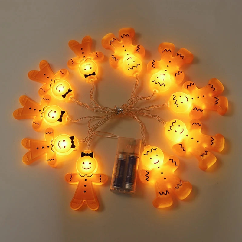 Weihnachten LED String Licht Santa Claus Lebkuchen Mann Weihnachten Baum Ornament Weihnachten Dekoration Für Home Neue Jahr Party Kinder Geschenk