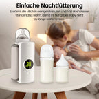 Rbefeuly Tragbarer Flaschenwärmer 6000mAh – USB, 48h Warmhalten, Temperaturkontrolle, Weiß