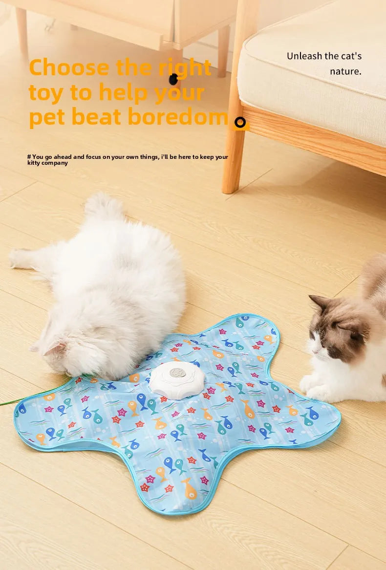 Katzenspielzeug, interaktives Fassungsverstopfungs-Katzenspielzeug mit quietschender Bewegung, aktiviert, bewegliche verdeckte Federn, Kätzchen-Teaser-Spielzeug