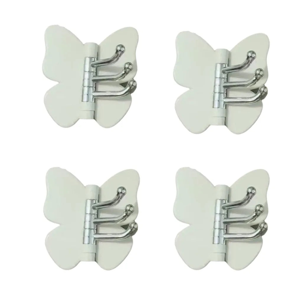 Schmetterlings-Wandhaken 4er-Set – Drehbar, Selbstklebend, Dekorativ | Rosa, Lila, Weiß, Gelb & Bunt