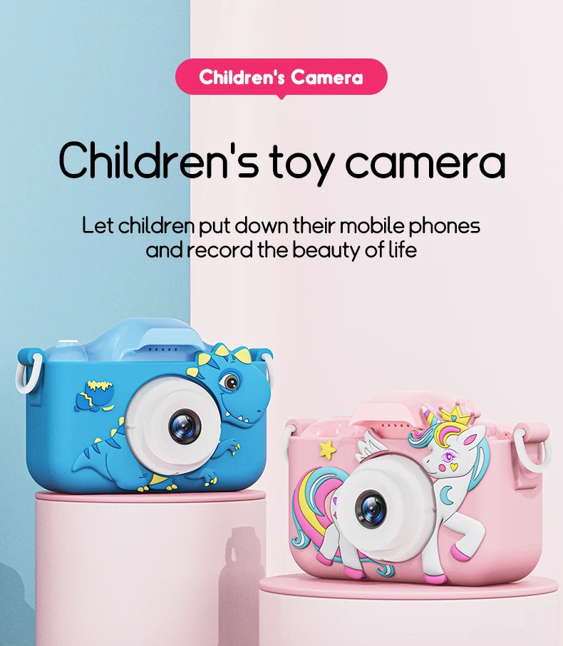Digital Kids Cameras Toys Mini Children Camera 1080P HD, 8x Zoom Dual Camera