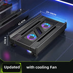Mobiler PC-Turmständer, verstellbarer Computer-CPU-Halter, Teleskop-Desktop-Ständer, CPU-Wagen mit RGB-Lüfter, Wärmeableitung