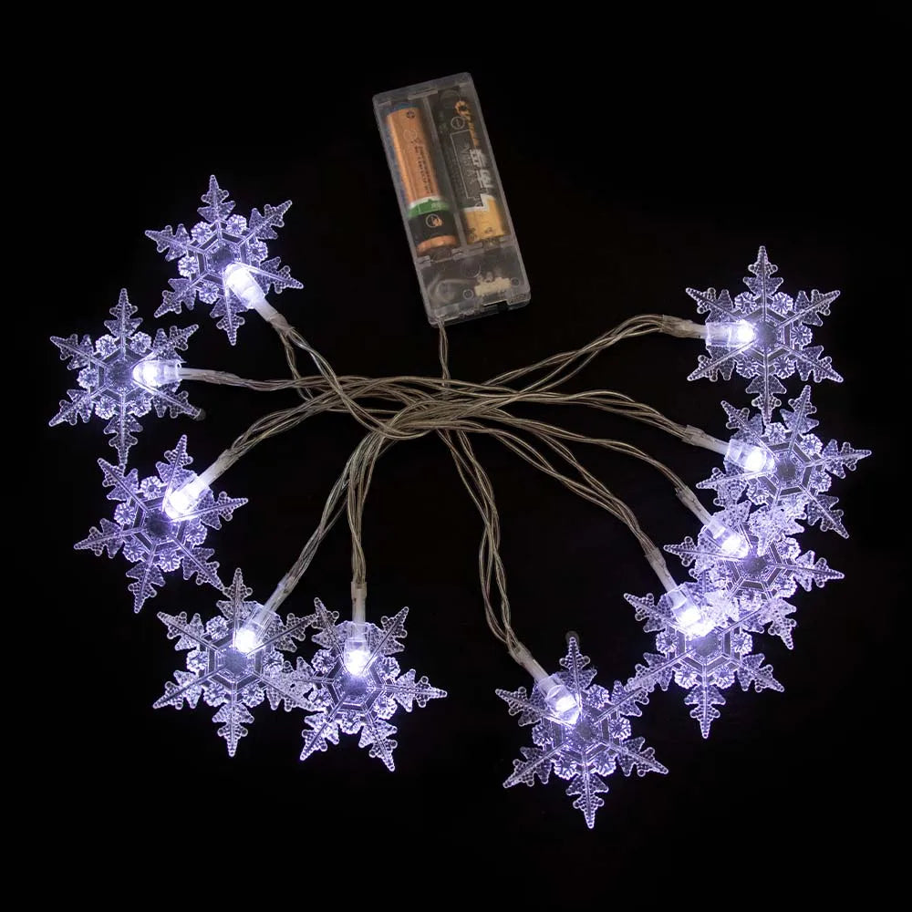 1,5/3M Weihnachtsbeleuchtung Schneeflocke Lichterketten Lichterkette Wasserdichte Sternkugel LED Lampe für Zuhause Weihnachtsbaum Garten Dekor