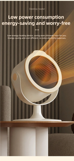 Die tragbare Mini-Heizung mit zweistufiger Warmlufteinstellung eignet sich für den Einsatz auf Heim- und Büroschreibtischen sowie Fußwärmer