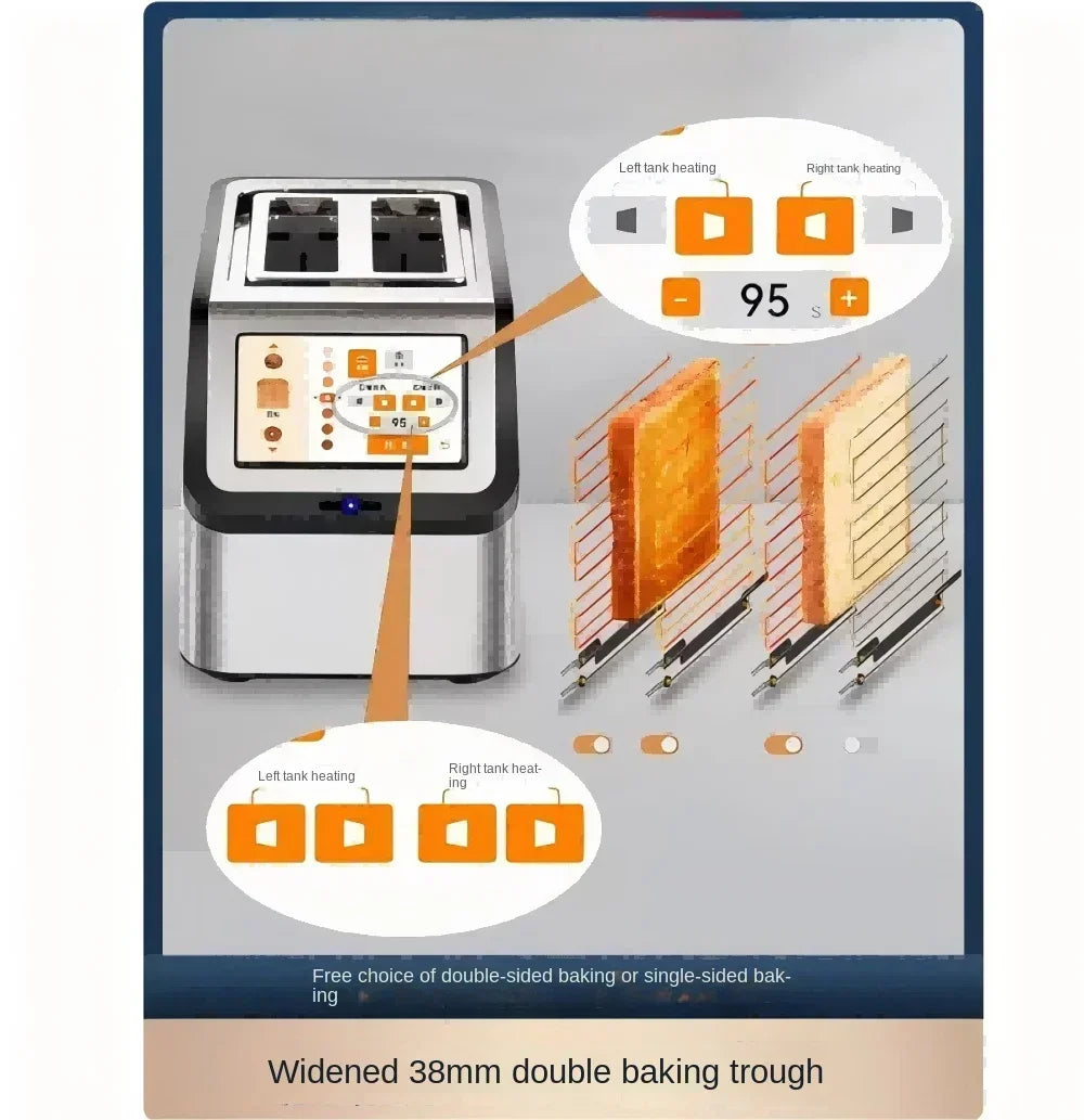 Hochwertige Fabrikpreise, Hochgeschwindigkeits-Touchscreen-Toaster, 2-Scheiben-Smart-Toaster