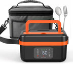Betuyoo Kabellose Selbsterhitzende Lunchbox – 16.000mAh, 1L, Edelstahl, Powerbank-Funktion | Schwarz & Elfenbein