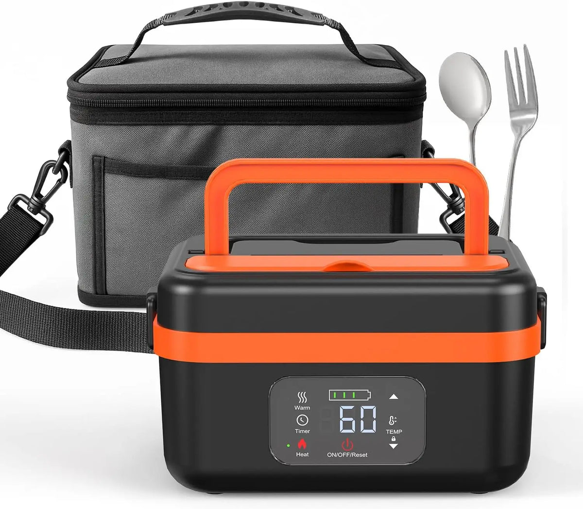 Betuyoo Kabellose Selbsterhitzende Lunchbox – 16.000mAh, 1L, Edelstahl, Powerbank-Funktion | Schwarz & Elfenbein