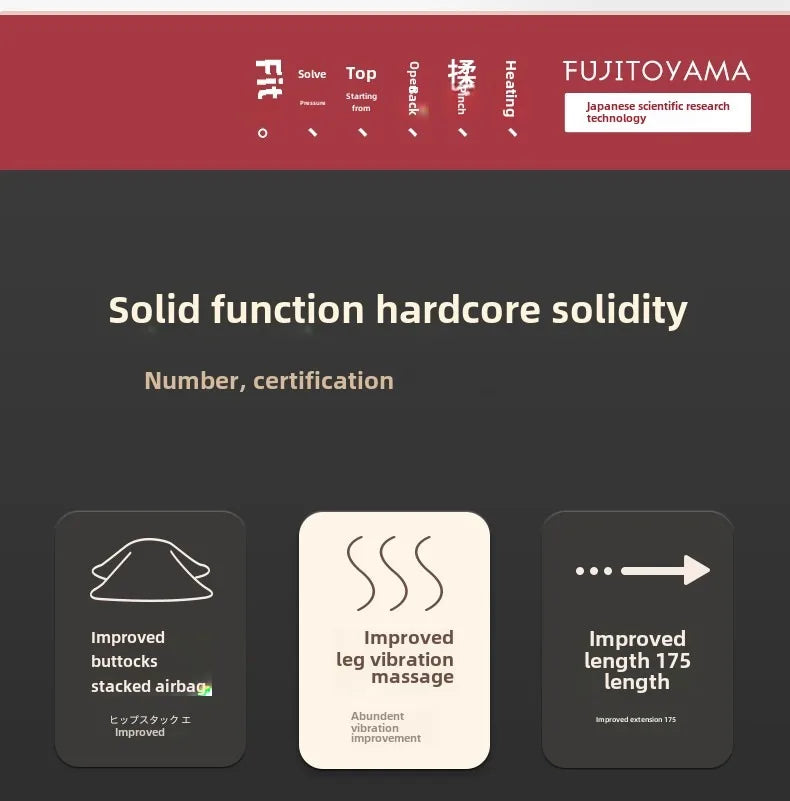 Ganzkörper-Massagematte mit Airbags, Dehnungsheizung, 3D-Entspannung der Lendenwirbelsäule, Rückenmassagegerät, PU-Leder, tragbar und tragbar