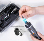 Worx WX242 Elektroschrauber-Set, intelligenter Akku-Bohrschrauber, Schraubendreher, USB-Ladegriff, 30-teiliges Set, Elektroschrauber