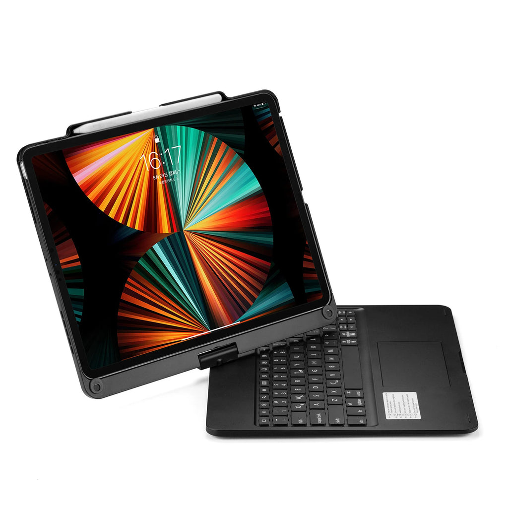 360 Grad drehbare BT-Tastatur für wiederaufladbare kabellose Tastatur und Maus mit 7-Farben-Hintergrundbeleuchtung für iPad 10,2/10,5 Zoll