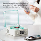 Retro Plattenspieler Lautsprecher mit weißem Rauschen, kabelloser Bluetooth-Schallplattenspieler, Stereo-Sound, RGB-Projektion, Lampeneffekt