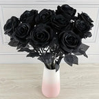 Künstliche Schwarze Rosen – Langer Stiel, Tischdeko | 5 oder 10 Stück