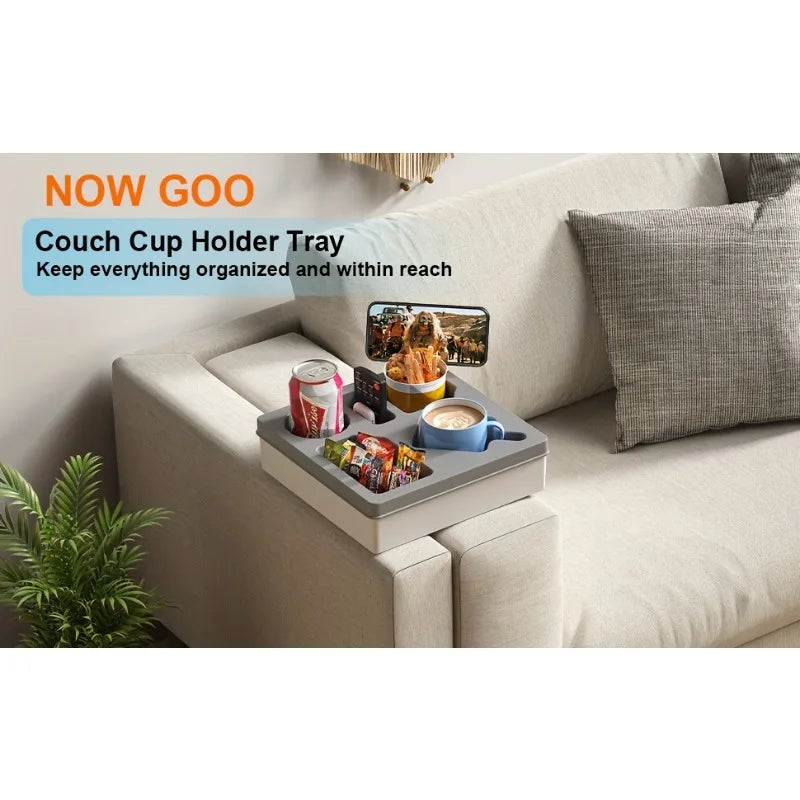 1 stücke Silikon Sofa Tasse Halter Tablett Tragbare Strand Camping Snack Lagerung Organizer Nicht-Slip Wiederverwendbare Couch Armlehne Zubehör