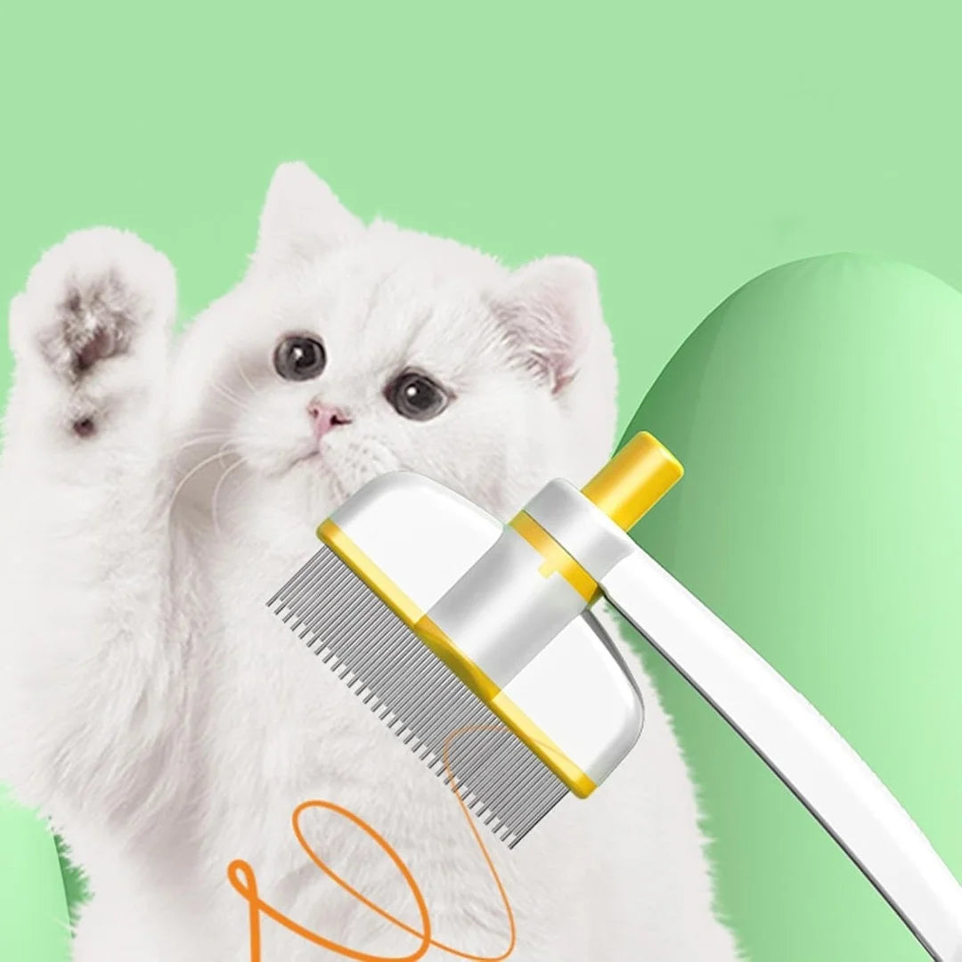 Pflegekamm für Haustiere – Haarkamm für Hunde |   Rotationsdesign Haustier-Ösenkamm mit Entriegelungstaste