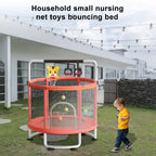 Kindertrampolin, verstellbares Kleinkindtrampolin mit Basketballkorb, Schaukel, Sandsack, Ozeanbälle, Trampolin mit Netz
