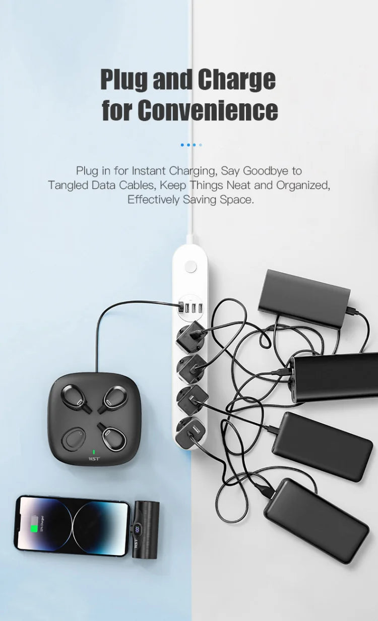 4 x 5000 mAh Mini-Powerbank mit Ladestation, tragbar, PD 20 W, Schnellladegerät, Powerbank für iPhone 16 x Samsung Xiaomi Poverbank