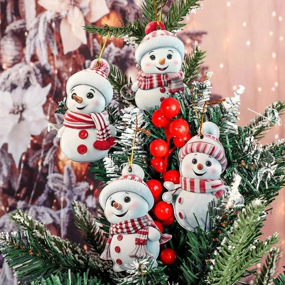1/5 Stück Weihnachten süße Schneemann Dekoration Anhänger für Winter Weihnachtsbaum Dekoration Neujahr Weihnachtsgeschenke Partyzubehör