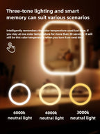 1 ~ 2 großer, quadratischer, drehbarer LED-Schminkspiegel – quadratischer Kosmetikspiegel mit verstellbarer Beleuchtung für Mädchenschlafsaal und den Heimgebrauch