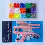 QIMONTON T5 Druckknopf-Set mit Zange – Resin, Nickelfrei, Waschbar, 1,2cm | DIY Nähen & Basteln | Blau, Rosa & Grau