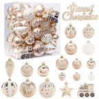 65PCS Champagner Gold Weihnachten Ball Dekorationen Matt Glänzend Wasser Welligkeit Design Weihnachten Kugeln Weihnachten Baum Ornamente Wohnkultur