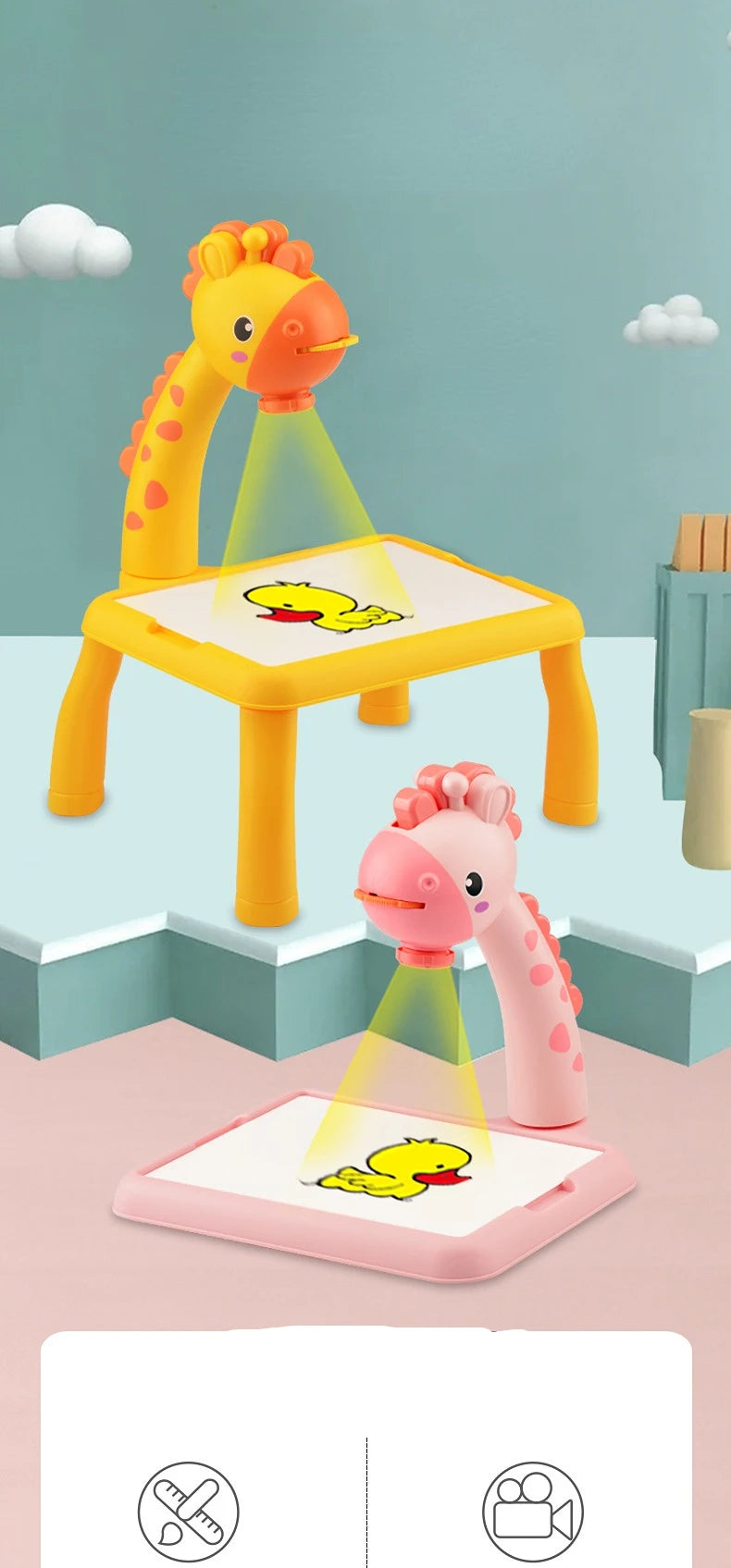 Projektions-Zeichenbrett für Kinder, löschbarer Zeichentisch, magnetisches Schreibbrett, frühkindliche Bildung, Kritzelbrett, Spielzeug