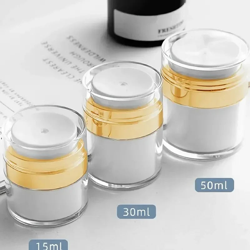 15/30/50ML Leere Airless Pumpe Jar Nachfüllbare Cremes Gele Lotionen Dispenser Creme Jar Vakuum Flasche Push-unten Pumpe Dispenser
