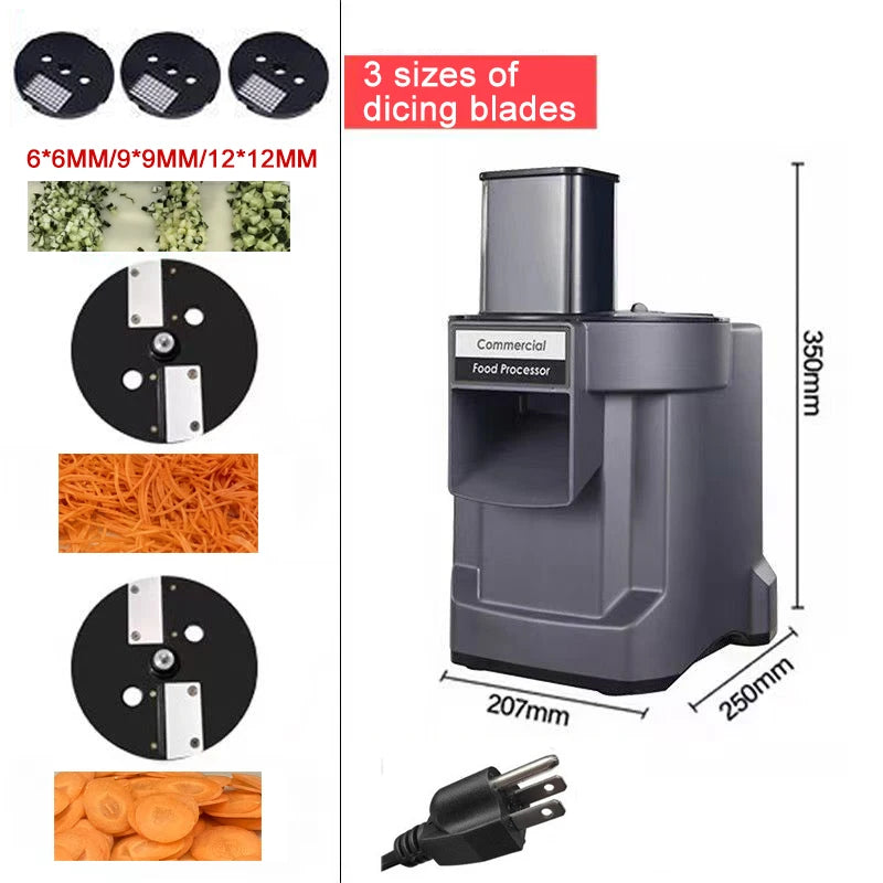 Elektrischer Gemüseschneider 3-in-1 – Multifunktionale Schneidmaschine für Küche & Gastronomie