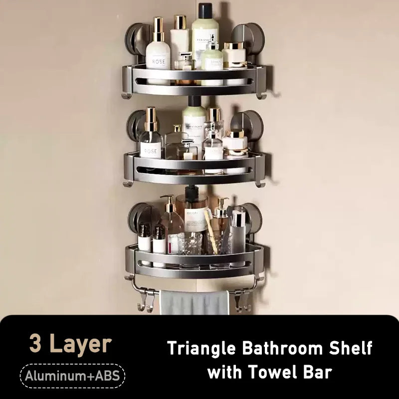 Badezimmer-Ecklagerregal, Saugnapf, Halterung an der Wand, Dusch-Caddy-Box, abnehmbares Badezimmer, Küche, Toilette, Organizer-Rack