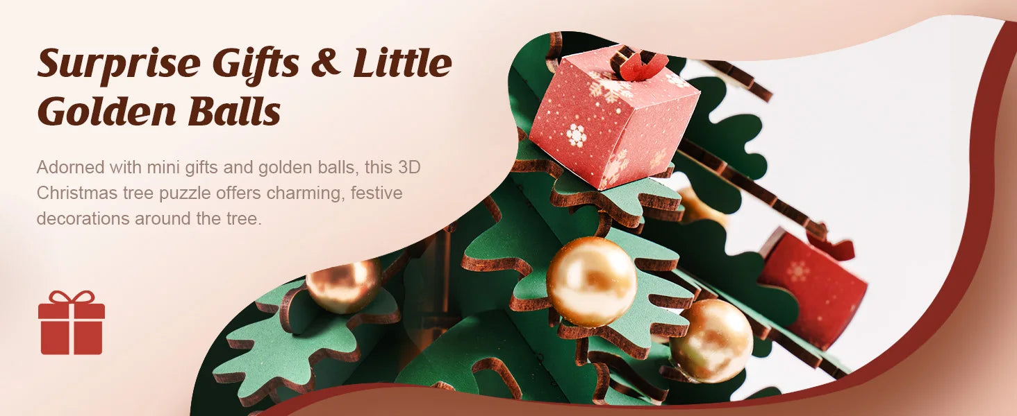 Robotime 3D-Holzpuzzles, Spieluhr, Weihnachtsmelodiebaum, Holzmodellbausätze für Erwachsene zum Bauen, beste Geschenke für Erwachsene und Kinder