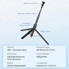 TOKQI TT01 Auto Pop-Up Selfie Stick Stativ – 1,77m, Bluetooth, Magnetfernbedienung | Smartphone