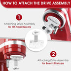 Eismaschinen-Aufsatz für KitchenAid-Standmixer – kompatibel mit 4,5/5QT- und 6QT-Modellen, 2-Liter-Schüssel zur Herstellung von Yogur