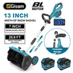 Gisam Akku-Schneepflug, bürstenlos, 33 cm Arbeitsbreite, kabellos, für Straßen und Höfe, kompatibel mit Makita 18V Akkus
