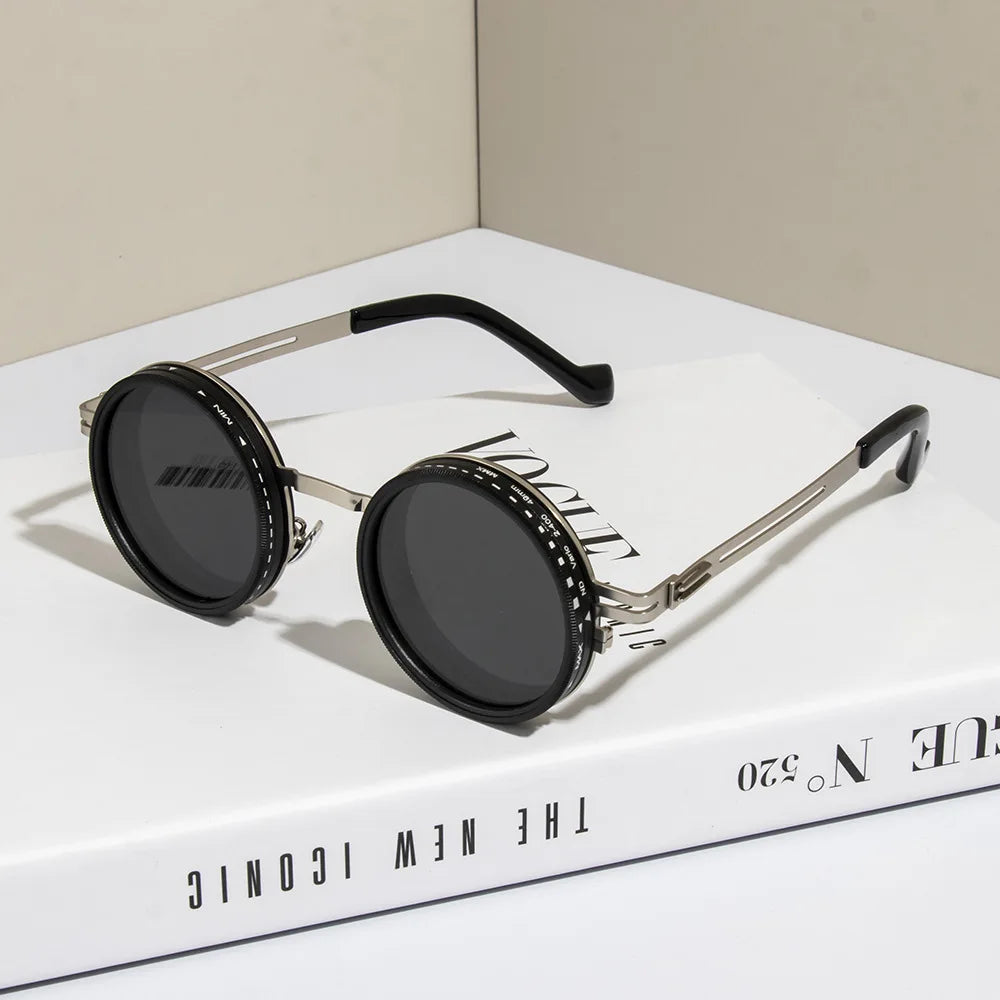 Ah-Mee ND2-400 Sonnenbrille – Polarisiert, 9 Stufen, UV400, Punk-Stil, Unisex