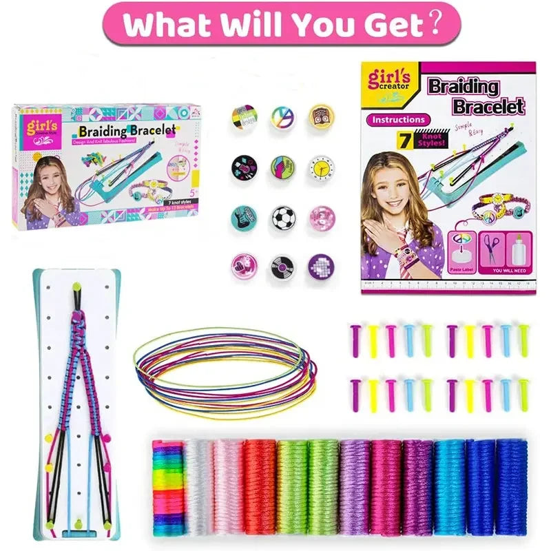 SMI Fine Armband-Bastelset für Mädchen – DIY Freundschaftsbänder, 12 Farben, 7 Stile, ab 6 J.