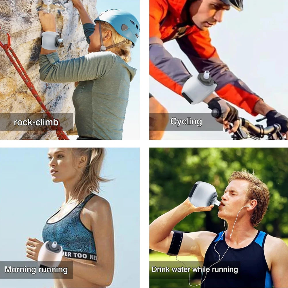 200 ml freihändige Silikon-Sportwasserflasche, tragbar am Handgelenk zum Laufen, Radfahren, Klettern – Outdoor-Aktivitäten