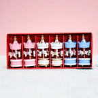 6Pcs Holz Karussell Pferd Hängen Ornamente Für Weihnachten Baum Dekor Frohe Gehen Runde Anhänger Home Party Festival Dekoration