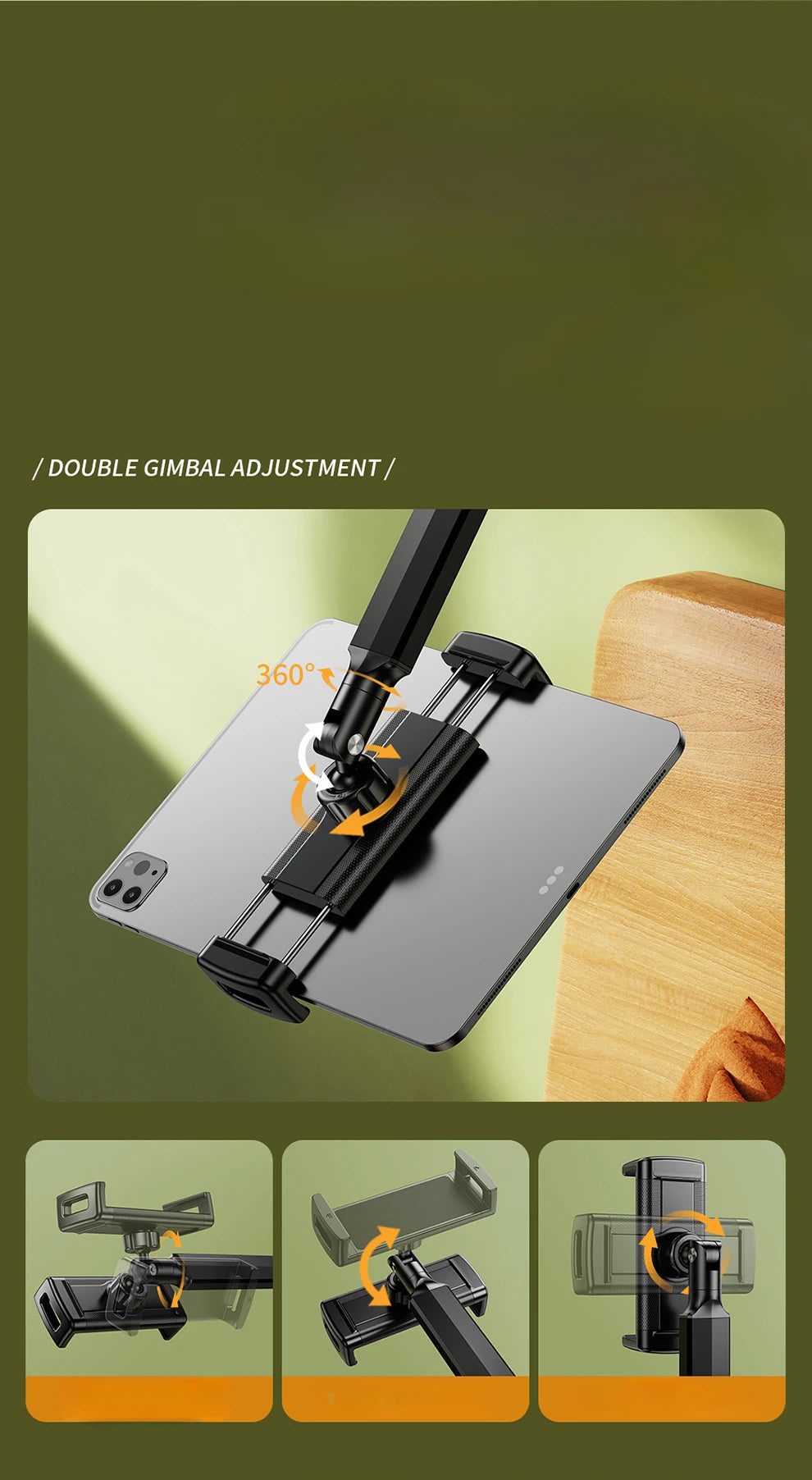 Oatsbasf versteckter Nachttisch-Tablet-Telefonständer 990 °   Drehbare, einsteckbare, geschlitzte, aufsteckbare Telefonhalterung, Tablet-Halterung für Sofa, Schreibtisch