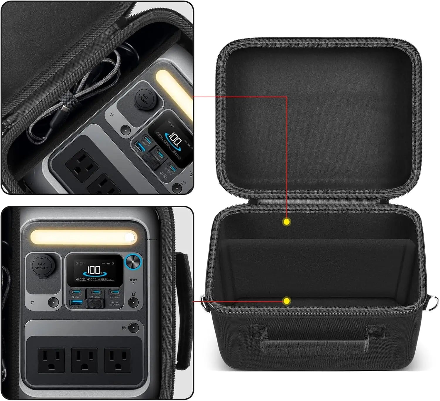 Aufbewahrungstasche für tragbares Kraftwerk Anker SOLIX C300, Akku-Solargenerator-Aufbewahrungshalter (für Anker SOLIX C300) (nur Tasche)