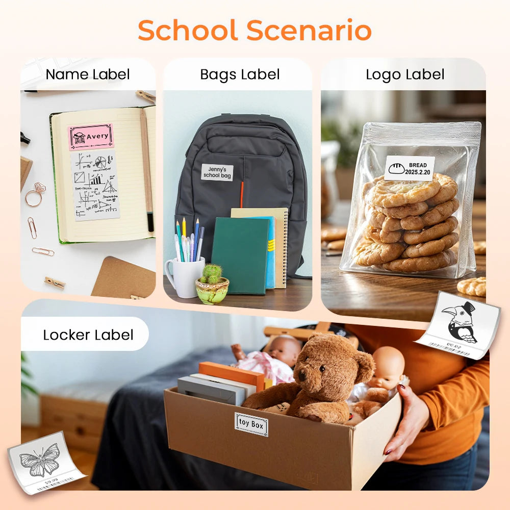 Imprimante d'étiquettes thermique Phomemo M220 75 mm pour codes-barres, adresses, courriers, dossiers, étiquettes pour téléphones et PC