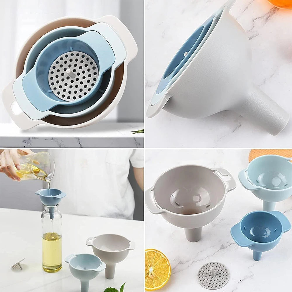 4-in-1-Küchentrichter zum Befüllen von Flaschen. Küchentrichter mit abnehmbarem Siebfilter, BPA-freier Öltrichter in Lebensmittelqualität