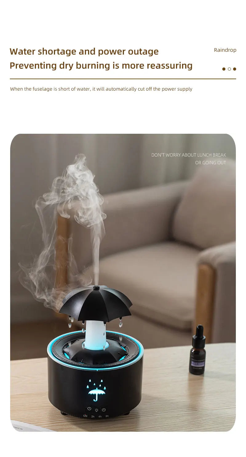 Humidificateur d'air créatif en forme de goutte d'eau avec lumière colorée et diffuseur d'huiles essentielles et d'arômes en forme de goutte d'eau. Humidificateur d'aromathérapie.