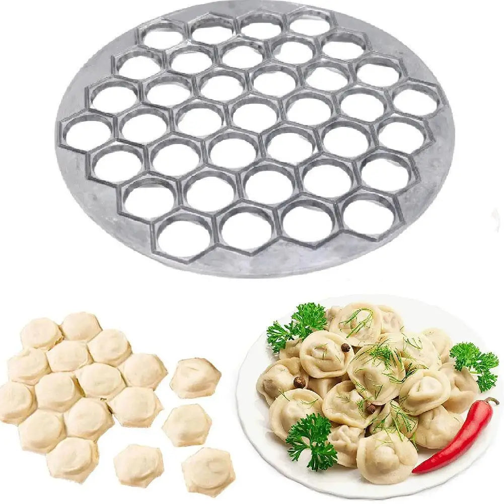 Aluminium-Knödelform, Ravioli-Maker, russischer Pelmeni-Maker, Knödelmaschine, Ravioli-Schneider, Küchen- und Kochutensilien, 37 Löcher