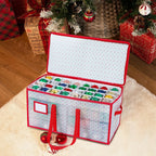 Weihnachts-Aufbewahrungsbox mit Reißverschlüssen, Organizer für Weihnachtsdekorationen, Aufbewahrungsbox für Weihnachtsdekoration, hält 128, Weihnachtsornamente